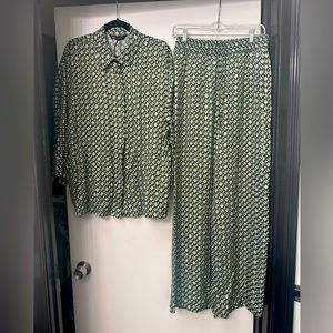 Zara silk pants and matching blouse